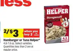 Meijer Hamburger or Tuna Helper offer
