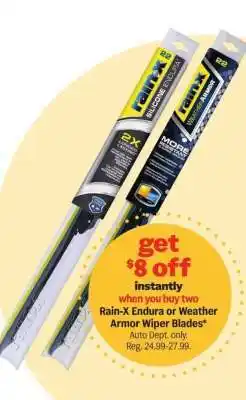 Meijer Rain-X Endura or Weather Armor Wiper Blades offer