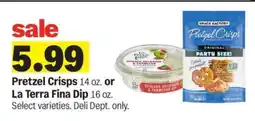 Meijer Pretzel Crisps or La Terra Fina Dip offer