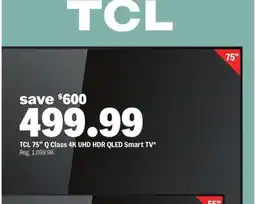 Meijer TCL 75” Q Class 4K UHD HDR QLED Smart TV offer