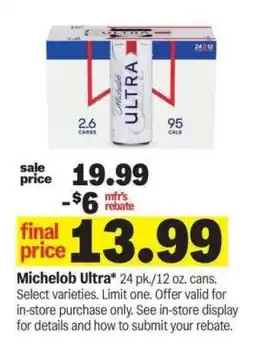 Meijer Michelob Ultra offer