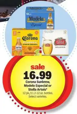 Meijer Corona Sunbrew, Modelo Especial or Stella Artois offer
