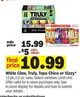 Meijer White Claw, Truly, Topo Chico or Vizzy offer