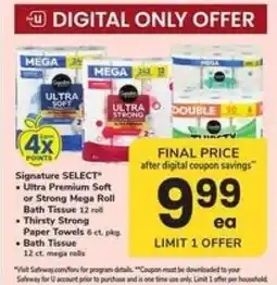 Safeway Signature Select Bath Tissue offer