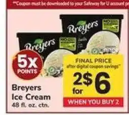 Safeway Breyers Ice Cream offer