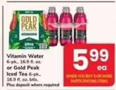 Safeway Vitamin Water or Gold Peak Iced Tea offer