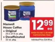 Safeway Maxwell House Coffee offer