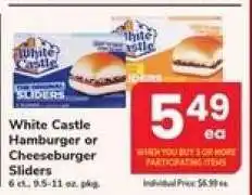 Safeway White Castle Hamburger or Cheeseburger Sliders offer