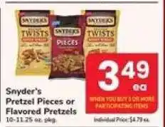 Safeway Snyder's Pretzel Pieces or Flavored Pretzels offer
