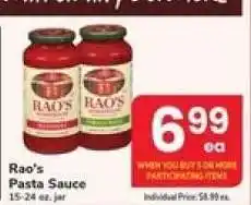 Safeway Rao's Pasta Sauce offer