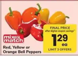 Safeway Red, Yellow or Orange Bell Peppers offer