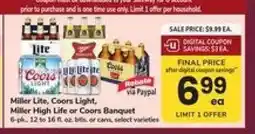 Safeway Miller Lite, Coors Light, Miller High Life or Coors Banquet offer