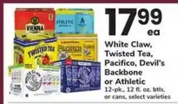 Safeway White Claw, Twisted Tea, Pacifico, Devil's Backbone or Athletic offer