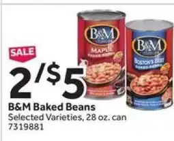 Stop&Shop B & M Baked Beans offer