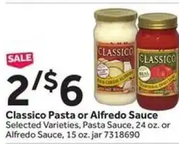 Stop&Shop Classico Pasta or Alfredo Sauce offer