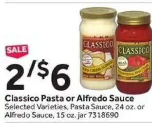 Stop&Shop Classico Pasta or Alfredo Sauce offer