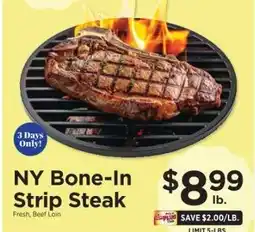 ShopRite NY Bone-In Strip Steak offer