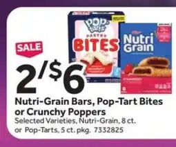 Stop&Shop Nutri-Grain Bars, Pop-Tart Bites or Crunchy Poppers offer