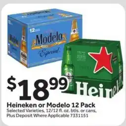 Stop&Shop Heineken or Modelo 12 Pack offer