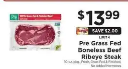ShopRite Pre Grass Fed Boneless Beef Ribeye Steak offer