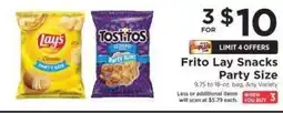 ShopRite Frito Lay Snacks Party Size offer