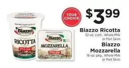 ShopRite Biazzo Ricotta or Biazzo Mozzarella offer