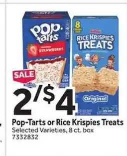 Stop&Shop Pop-Tarts or Rice Krispies Treats offer