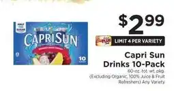 ShopRite Capri Sun Drinks 10-Pack offer