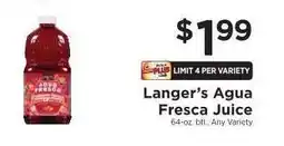 ShopRite Langer’s Agua Fresca Juice offer