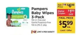 ShopRite Pampers Baby Wipes 3-Pack offer