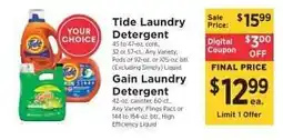 ShopRite Tide/Gain Laundry Detergent offer