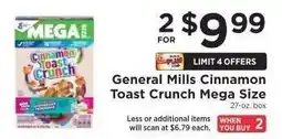 ShopRite General Mills Cinnamon Toast Crunch Mega Size offer