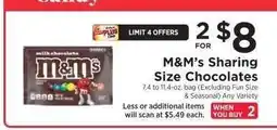 ShopRite M & M' s Sharing Size Chocolates offer