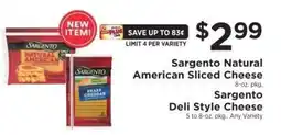 ShopRite Sargento Natural American Sliced Cheese offer