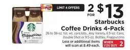 ShopRite Starbucks Coffee Drinks 4-Pack offer