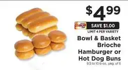 ShopRite Bowl & Basket Brioche Hamburger or Hot Dog Buns offer