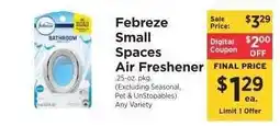 ShopRite Febreze Small Spaces Air Freshener offer