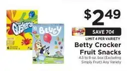ShopRite Betty Crocker Fruit Snacks offer