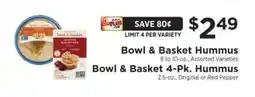 ShopRite Bowl & Basket Hummus offer