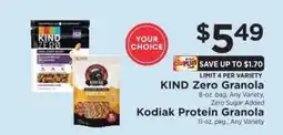 ShopRite KIND Zero Granola / Kodiak Protein Granola offer