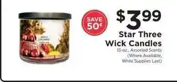 ShopRite Star Three Wick Candles offer