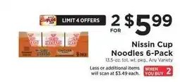 ShopRite Nissin Cup Noodles 6-Pack offer