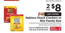 ShopRite Nabisco Snack Crackers or Ritz Family Size offer