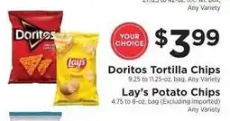 ShopRite Doritos Tortilla Chips / Lay’s Potato Chips offer