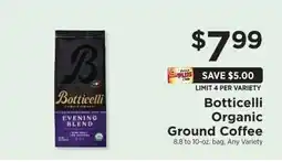 ShopRite Botticelli Organic Ground Coffee offer