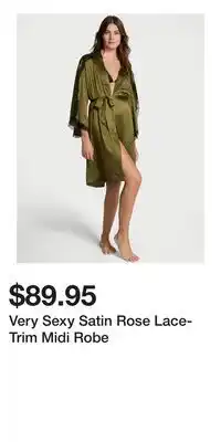 Victoria's Secret Very Sexy Satin Rose Lace-Trim Midi Robe offer