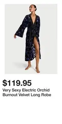 Victoria's Secret Very Sexy Electric Orchid Burnout Velvet Long Robe offer