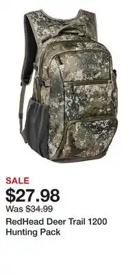 Cabela's RedHead Deer Trail 1200 Hunting Pack offer