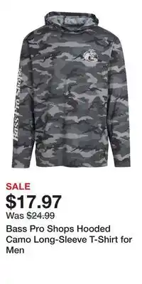 Cabela's Bass Pro Shops Hooded Camo Long-Sleeve T-Shirt for Men offer