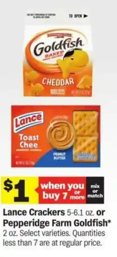 Meijer Lance Crackers or Pepperidge Farm Goldfish offer